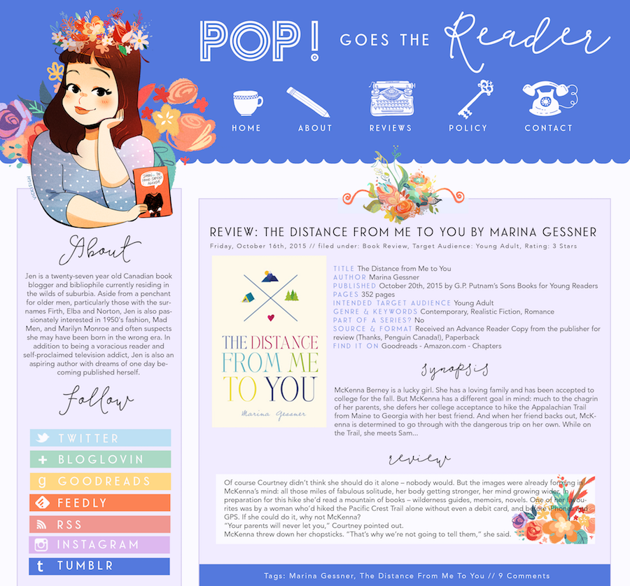Pop Goes The Reader - Blog Design by Stay Bookish